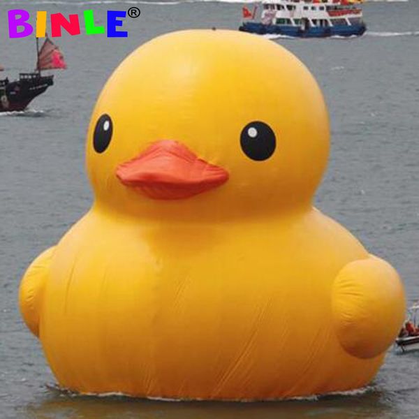 10 mH (33 pies) con soplador al por mayor Publicidad de agua al aire libre Inflable Pato amarillo Gigante hermético PVC Juguete animal de goma para piscina Flotante Promoción comercial