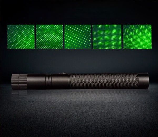 Linternas láser 10 millas militar puntero láser verde pluma astronomía 532 nm potente juguete para gatos Enfoque ajustable + batería 18650 + cargador