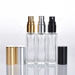 10 ML 1/3 Oz Long Slim Parfum Atomiseur Forme Carrée Vide Rechargeable En Verre Clair Pulvérisation Bouteilles Voyage Pulvérisateurs Kwqni