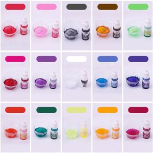 10 ml 15 couleurs époxy résine UV bijoux de bijoux de pigment liquide de bombe de bain de bain liquide colorant