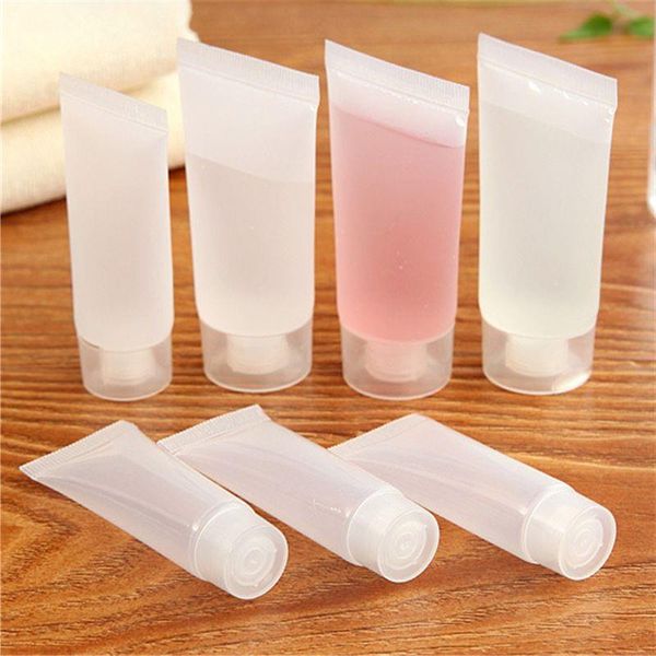 10 ml 15 ml 20 ml 30 ml 50 ml 100 ml Vis Flip Cap Cosmétique Doux Clair Vide Bouteilles En Plastique Rechargeables Pour Shampooing Nettoyant Gel Douche Vqphf