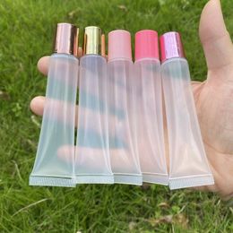 10ml 15ml 20ml Tubos cosméticos vacíos recargables DIY Squeeze tube Bálsamo de brillo de labios Envases cosméticos transparentes Herramientas de maquillaje F2194 Turlq