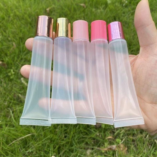 10ml 15ml 20ml Tubes Cosmétiques Vides Rechargeables DIY Tube Squeeze Brillant À Lèvres Baume Contenants Cosmétiques Clairs Outils De Maquillage F2194 Turlq