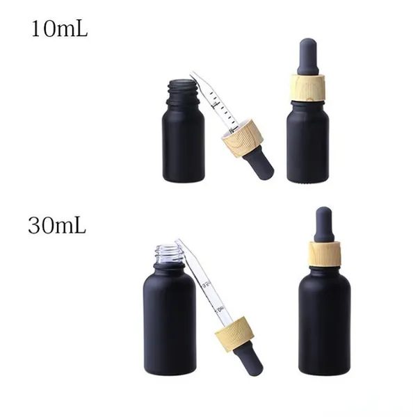 10 ml 15 ml 30 ml verre noir givré réactif liquide pipette bouteilles compte-gouttes rechargeables aromathérapie huiles essentielles bouteilles de parfum
