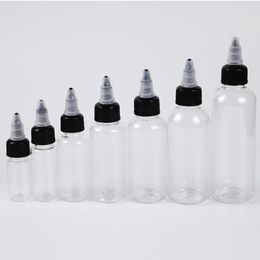 10 ml 15 ml 4oz 60 ml Pet Hair Squeeze tips Plastic druppper fles 20 ml 100 ml met spuitmondschending Cap voor inkt Verzenden per zee