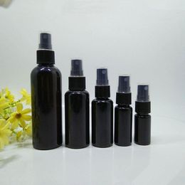 Bouteilles de pulvérisation en PET de 10 ml, 20 ml, 30 ml, 50 ml, 100 ml, flacons de parfum à brume noire, bouteille d'atomiseur vide, Mini récipient d'échantillon DIY F1002 Djwjw