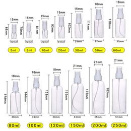 10 ml 20 ml 30 ml 50 ml 60 ml 80 ml 100 m Plastic Flessen Transparante Lege Spray fles Cosmetische Parfum Hervulbare Container