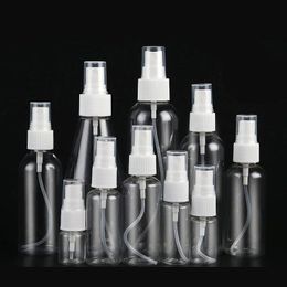 10 ml 20 ml 30 ml 50 ml 60 ml 80 ml 100 ml 120 ml 200 ml claro vacío niebla fina plástico mini conjunto de botellas de viaje, pequeño contenedor de líquido recargable Pwwp