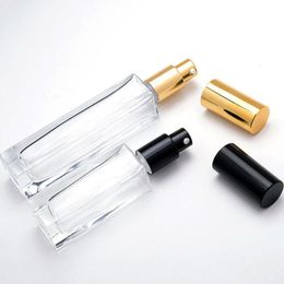 10 ml 20 ml Clear Draagbare Glas Parfum Spray Flessen Lege Cosmetische Containers met Atomizer Gold Silver Cap Spray Flessen LX2873
