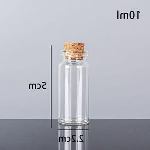 10 ML 22X50X125 MM Kleine Mini Heldere Glazen flessen Potten met Kurk/Bericht Bruiloften Wens Sieraden Party Gunsten Cuqer