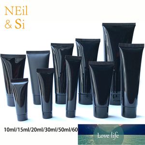 10ml 30g 50ml 60ml 80g 100ml 200ml Bouteille souple en plastique noir Cosmétique Nettoyant pour le visage Crème Squeeze Tube Conteneurs de lotion vides