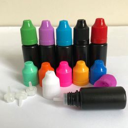 10 ml 30 ml zwarte druppelflesje, plastic lege flessen met lange en dunne tips, fraudebestendige kindveilige veiligheidsdop, flessen met vloeibare naalden, Vhpfu