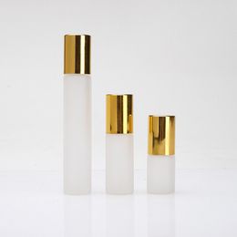 10ml 5ml 3ml Perfume Roll On Glass Bottle Frosted Clear con bola de metal Roller Viales de aceite esencial dh8607