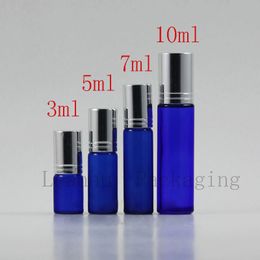 10 ml Blue Glass Roll on Bottle, Lege Cosmetische Containers, Glas Parfum Roller Ball Flessen Groothandel, Lege etherische olie-injectieflacons