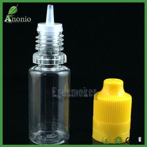 Botella de 10ml PET E Liquid Ejuice Eliquid Bottles Cuentagotas de plástico Botellas vacías de 10ml con tapa a prueba de niños a prueba de manipulaciones Punta de aguja larga