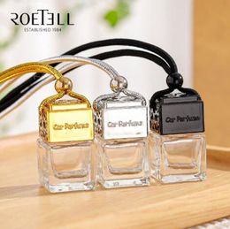 Bouteille de parfum vide en verre transparent pour voiture de 10 ml, désodorisant suspendu, diffuseur de parfum, bouteille d'huile essentielle, bouteilles rechargeables, argent doré