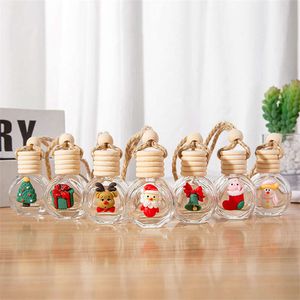 10 ml Auto Parfumflesjes Kerst Feestelijke Decoraties Lege Glazen Hanger Ornament Essentiële Oliën Diffuser Luchtverfrisser DIY Geur Voor Comfortabel Rijden