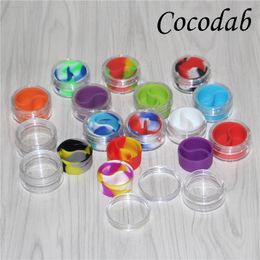 10 ml Clear Acrylic Silicone Wax Jar Concentrate Containers NonStick Siliconen DAB HASH Oil Droge Kruid Opslag Jars 100 Food Grade Silicon Box