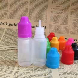 10 ml e vloeibare flessen 1/3oz PE plastic druppelaar fles met kindbestendige doppen 3000 pcs lege e-juice olieflessen ghbxh