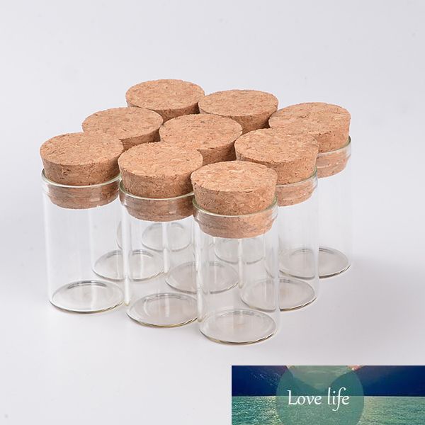 10 ml bouteilles de tubes à essai en verre vides avec bouchon en liège flacons transparents transparents bocaux bouteilles d'épices alimentaires 100 pièces livraison gratuite