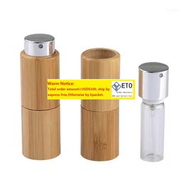 10 ml lege roterende roterende bamboe spray parfum fles kleine promotie monster verstuiverbuis buis bijvulbare container1