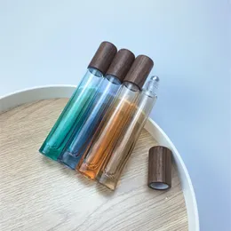 10ml Glas Amber Glazen Parfumflesjes Lege Essentiële Olie Roller Flessen Hervulbare Rolling Kralen Parfumflesje