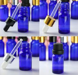 Flacon compte-gouttes liquide en verre bleu E de 10 ml avec des bouteilles vides d'ejuice de pipette 768pcs / lot