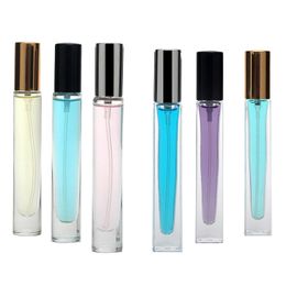 Flacon pulvérisateur en verre transparent de 10ml, Mini bouteille de parfum carrée, bouteilles cosmétiques vides portables pour l'extérieur