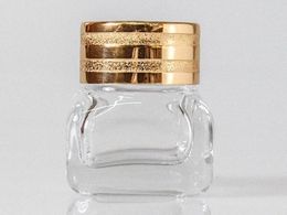 10 ml glazen room pot met gouden deksel, vrouwen cosmetische oogcrème container kleine pot oogschaduw flacon snelle verzending