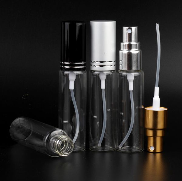 Bouteille de pipette en verre de 10 ml avec bouchon en aluminium, décantation de parfum et flacon pulvérisateur cosmétique, récipient de pulvérisation d'hydratation, variété de styles, logo personnalisé pris en charge