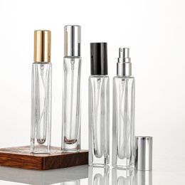 Bouteille de parfum de 10ml, flacon pulvérisateur carré à vis à fond épais, sous-bouteille d'échantillon en verre portable de voyage
