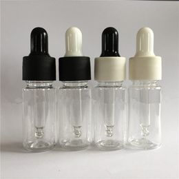 Botella cuentagotas de plástico PET líquido de 10 ml, recipientes cuentagotas transparentes para aceite esencial, envío rápido F1154