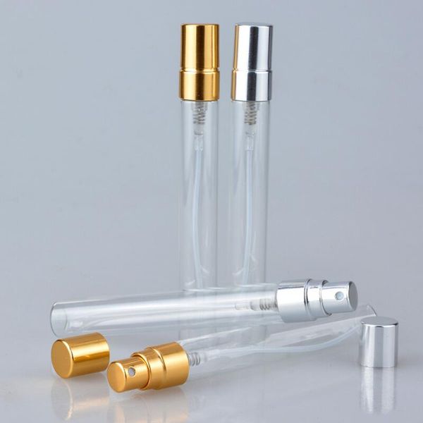 Mini bouteille de Parfum rechargeable en verre Portable de 10ML, avec pulvérisateur en aluminium, flacon de Parfum cosmétique vide