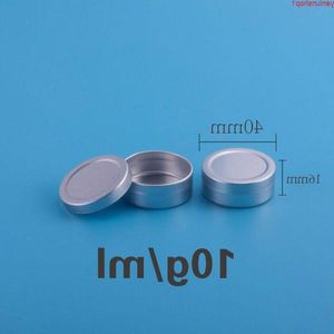 10 ml Mini contenedores de bálsamo labial Caja de tarro de crema Herramienta de maquillaje de aluminio Latas de metal Decoración de uñas Artesanía Olla Lata 50pcs / lothigh quantty Fxrbs