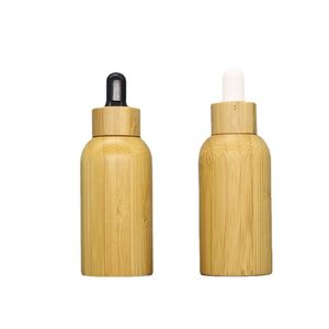 10 ml natuurlijke bamboe amber glas druppelaar fles voor essentiële oliën oogdruppels reizen parfum elegante cosmetische container