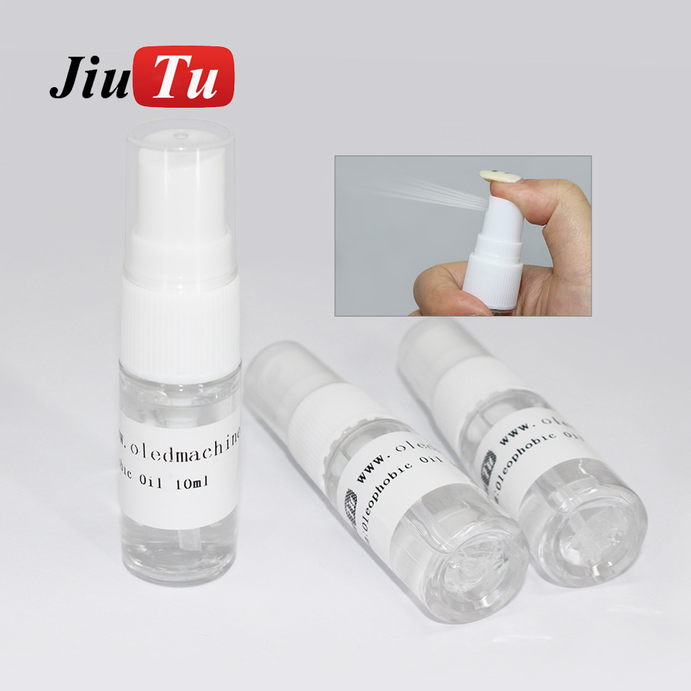 10 ml oleofob olja för poleringsmaskin Telefon Repor Borttagning Anti-fingeravtryck Solution Sprayflaska