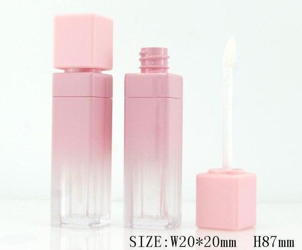 Tubes de brillant à lèvres dégradé rose 10ml, bouteille vide de baume à lèvres, récipient d'emballage cosmétique de rouge à lèvres, expédition rapide