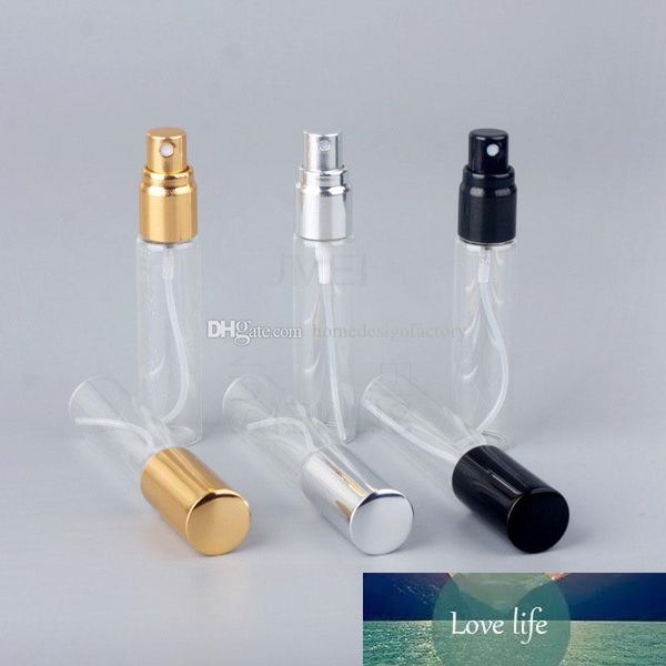 10ML bouteilles de parfum en verre Portable avec or / argent / noir Cap Mini Voyage Parfum Bouteilles Atomiseur gros parfum vaporisateur pompe Case