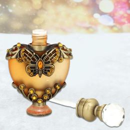 10 ml draagbare hervulbare parfumfles Midden -Oosten stijl hartvormige strass cosmetisch etherische oliebrotters make -upgereedschap
