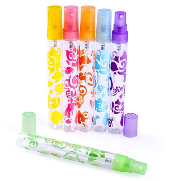 10 ml Imprimir flores estilo vidrio Perfume Spray Botellas Atomizador Vacío Botella Recargable Muestra prueba Vial tubo