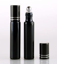 10 ml rol op glazen fles zwart goud zilveren geuren etherische olie parfum flessen met metalen rolbal aanpasbare logo4973332