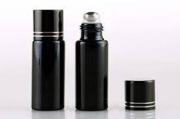 10 ml rol op glazen fles zwart goud zilveren geuren etherische olie parfum flessen met metalen rolbal aanpasbaar logo1240943