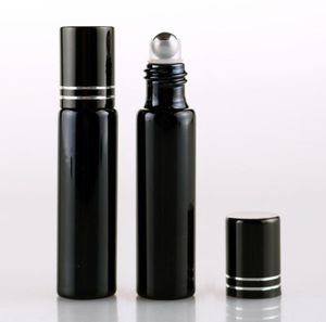 10 ml glazen roll-on fles zwart goud zilver geuren etherische olie parfumflesjes met metalen rolbal aanpasbaar logo7717183