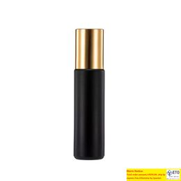 10ml Roll On Glass Bottle Matte Black Essential Oil Parfum Bottles avec Metal Roller Ball WB1994