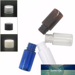 10 ml ronde lege plastic flessen, helder / wit / oranje / blauw PET-fles met transparant / wit / zwart gevoerd gladde PP-dop x 10