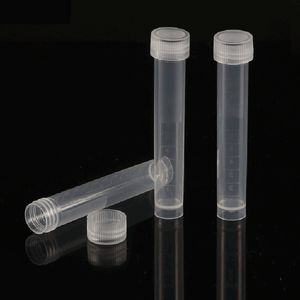 10 ml Wetenschappelijke Plastic Reageerbuizen Schroef Bovenste buisdoppen Vial Clear Seal Cap Pack Container, Cilindrische Bodem