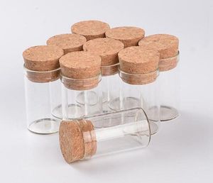 Tubo de ensayo pequeño de 10ml con tapón de corcho, botellas de vidrio para especias, tarros contenedores de 24x40mm, vidrio recto transparente para manualidades DIY