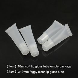 Tubo suave de 10ml tubo cosmético tubo de brillo de labios paquete vacío 1000 unids/lote