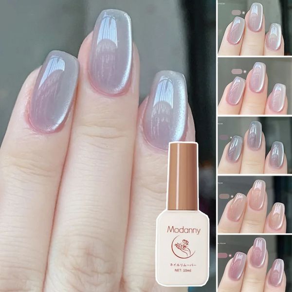 10 ml Perle de verre scintillante Flash Blanc Spar Cat Eye Gel Vernis à ongles Gel magnétique Couleur nue Semi Permanent Soak Off Vernis à ongles 240306