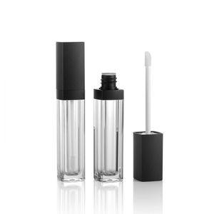 Envases de brillo de labios vacíos cuadrados de 10ML, botella contenedora de cosméticos, tapones de goma para muestras de labios, carga dividida de viaje, bricolaje